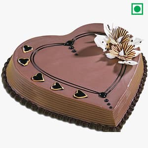 1Kg Eggless Heart Shape Chocolate Cake